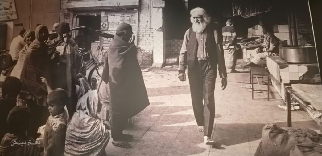 صورة تعبيرية توثق مسيرة التشكيلي مقبول فدا حسين وأعماله الفنية.