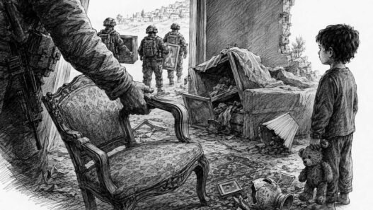 صورة تعبيرية توثق استمرارية سياسات نهب الممتلكات عبر الزمن.