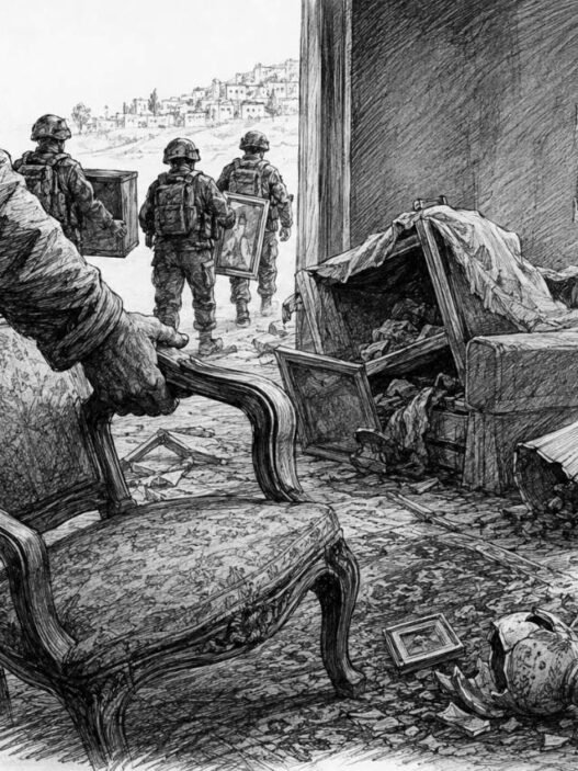 صورة تعبيرية توثق استمرارية سياسات نهب الممتلكات عبر الزمن.